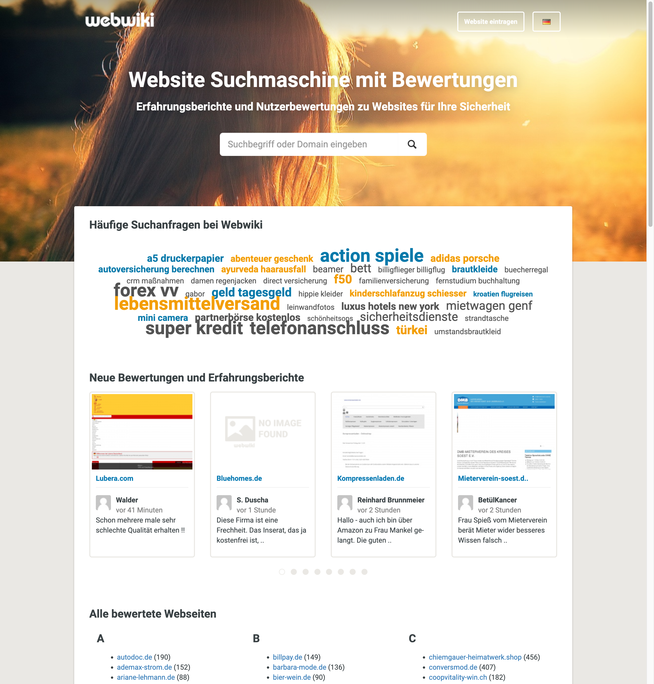 Startseite von webwiki.de