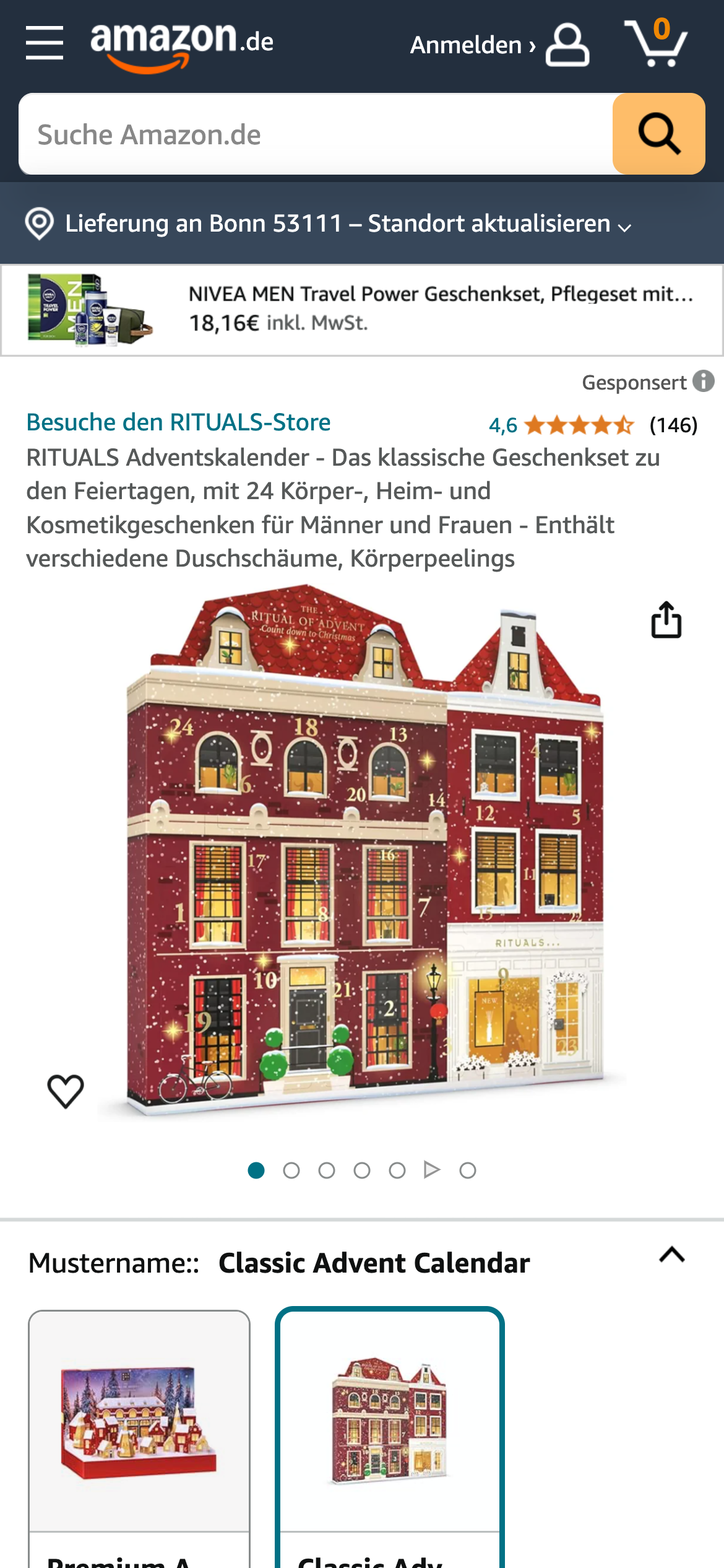 RITUALS Adventskalender 2024 mit 24 Pflege- und Kosmetikprodukten für Männer und Frauen.